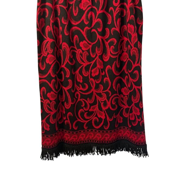 Nina Leonard Black & Red Fringe Skirt Size 1X 100% Acrylic skirt - Picture 11 of 12